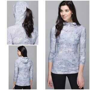 Lululemon Water Bound  Mini Blushed Illusion White Multi Colors Yoga Hoodie Top​
